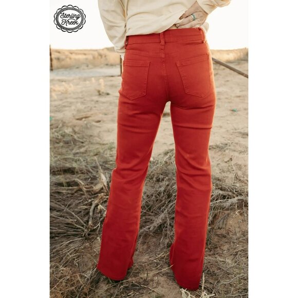 NWT Western Sterling Kreek Red Flared Jeans Size 3/4 Cotton/Spandex Stretch - Picture 5 of 10